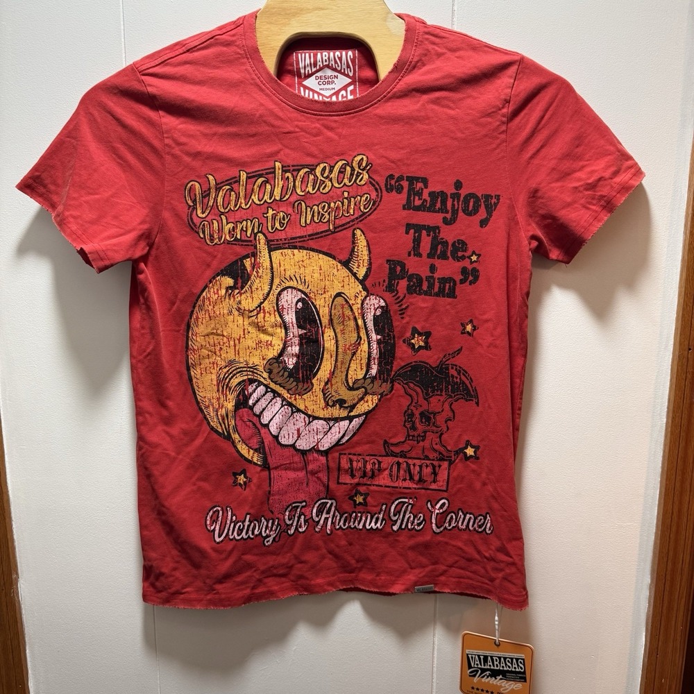 Valabasas VIP VICTORY Tee Vintage Red Men's Size Medium T‎ Shirt NEW WITH TAGS